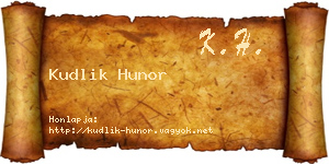 Kudlik Hunor névjegykártya